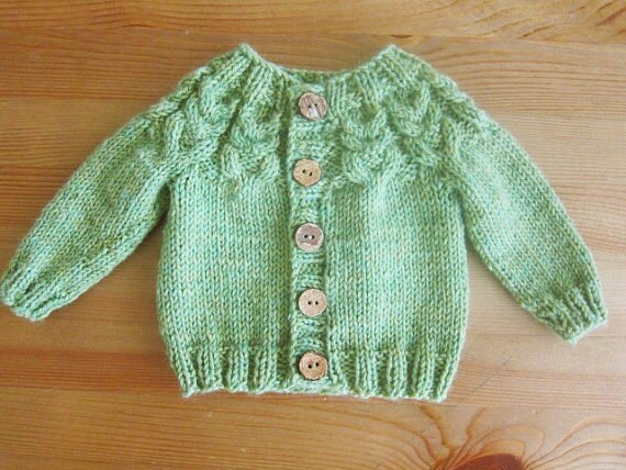 Baby Owl Yoke Cardigan - PDF Pattern