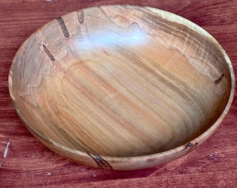 Bol de madera de arce Ambrosia de 23 cm (9 pulgadas), apto para alimentos, para servir ensaladas o frutas, hecho a mano.