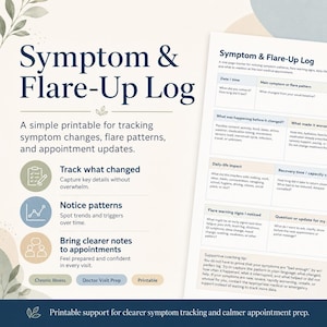 Symptom-Schub-Protokoll, Chronische-Krankheits-Tracker, Vorbereitung auf Arztbesuche (PDF)