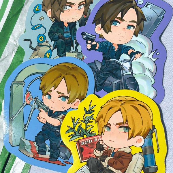 Leon Kennedy Vinyl Stickers | Resident Evil 2, 4, 6, Requiem