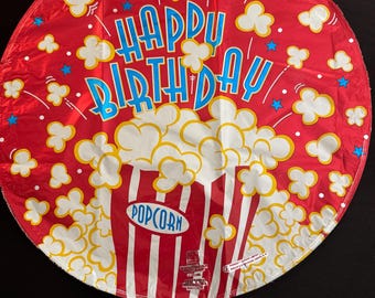 Vintage - Happy Birthday folieballon - 18" - Qualatex - popcornthema
