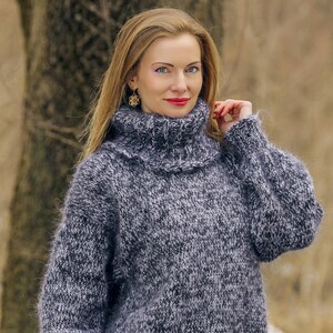 Hand Knitted Sweater Unisex Handgestrickte Fuzzy Mohair - Etsy