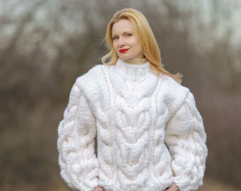 White wool sweater