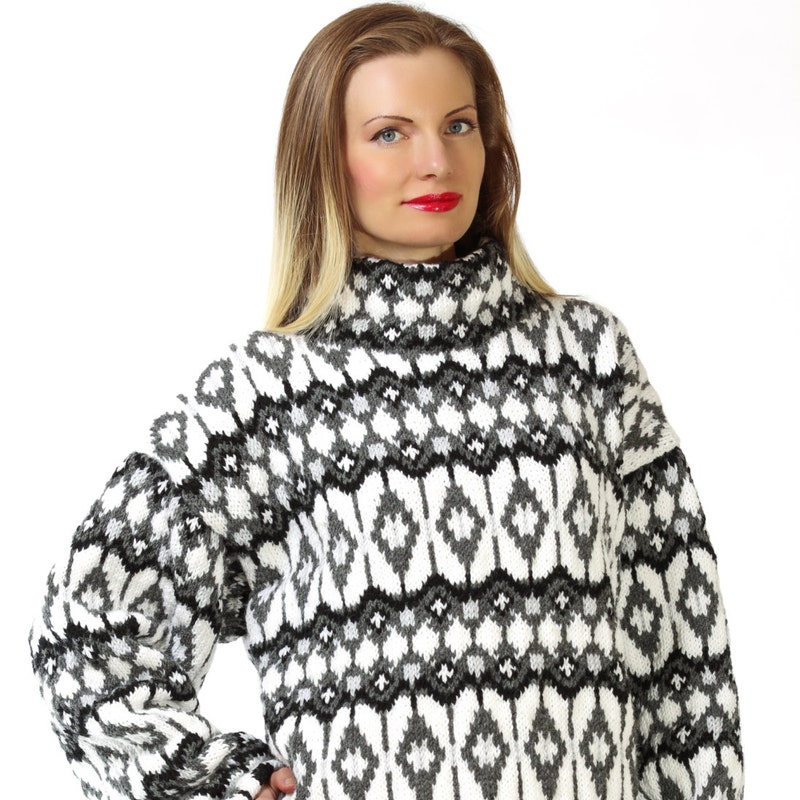 Icelandic Sweater Vintage Art Print Knit Pullover Sweater main image 1