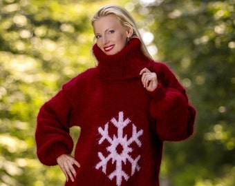 Norwegian mohair pullover Icelandic hand knit mohair sweater by SuperTanya