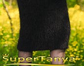 Black fuzzy handmade mohair skirt by SuperTanya