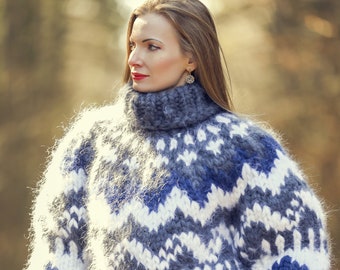 Thick Icelandic mohair sweater extra chunky Nordic pullover by SuperTanya MADE TO ORDER