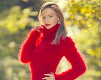 Fuzzy rotes Mohaar Kleid von SuperTanya