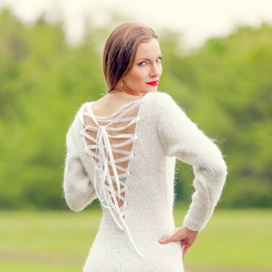 SuperTanya white sexy mohair dress, ready to ship in size XS / S image 3