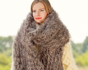 Extra long fuzzy mohair shawl SuperTanya