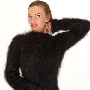 Black Fuzzy Sweater Etsy UK