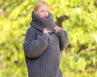 Extra long neck turtleneck top