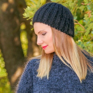 SuperTanya handgestrickte Mohair-Beanie-Mütze VERSANDBEREIT