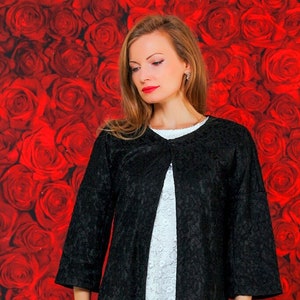 Formal lace shrug elegant black lace sweater cardigan by SUPERTANYA - Ready to Ship