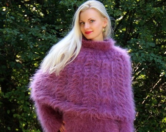 Unique Fuzzy Mohair Dress Thick Hand Knitted Fluffy Long - Etsy