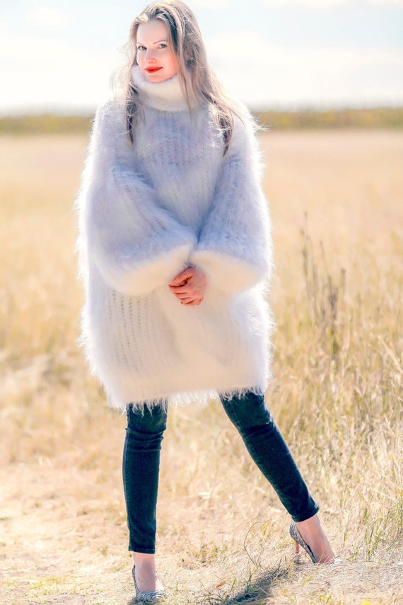 Fuzzy Soft Sweater Fluffy Elegant Pullover Eyelash Yarn Sweater