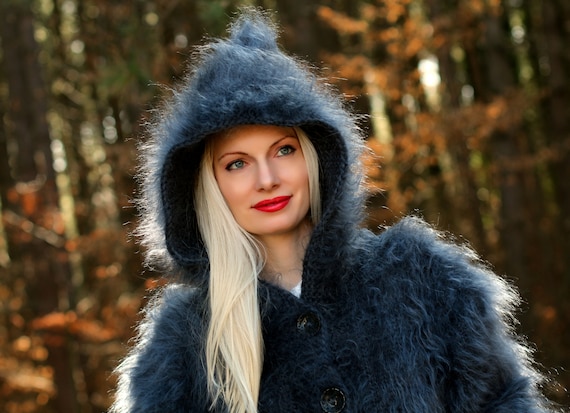 fuzzy mohair cardigan