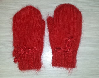 Children's mittens hand knitted child mittens small hand warmers by SuperTanya
