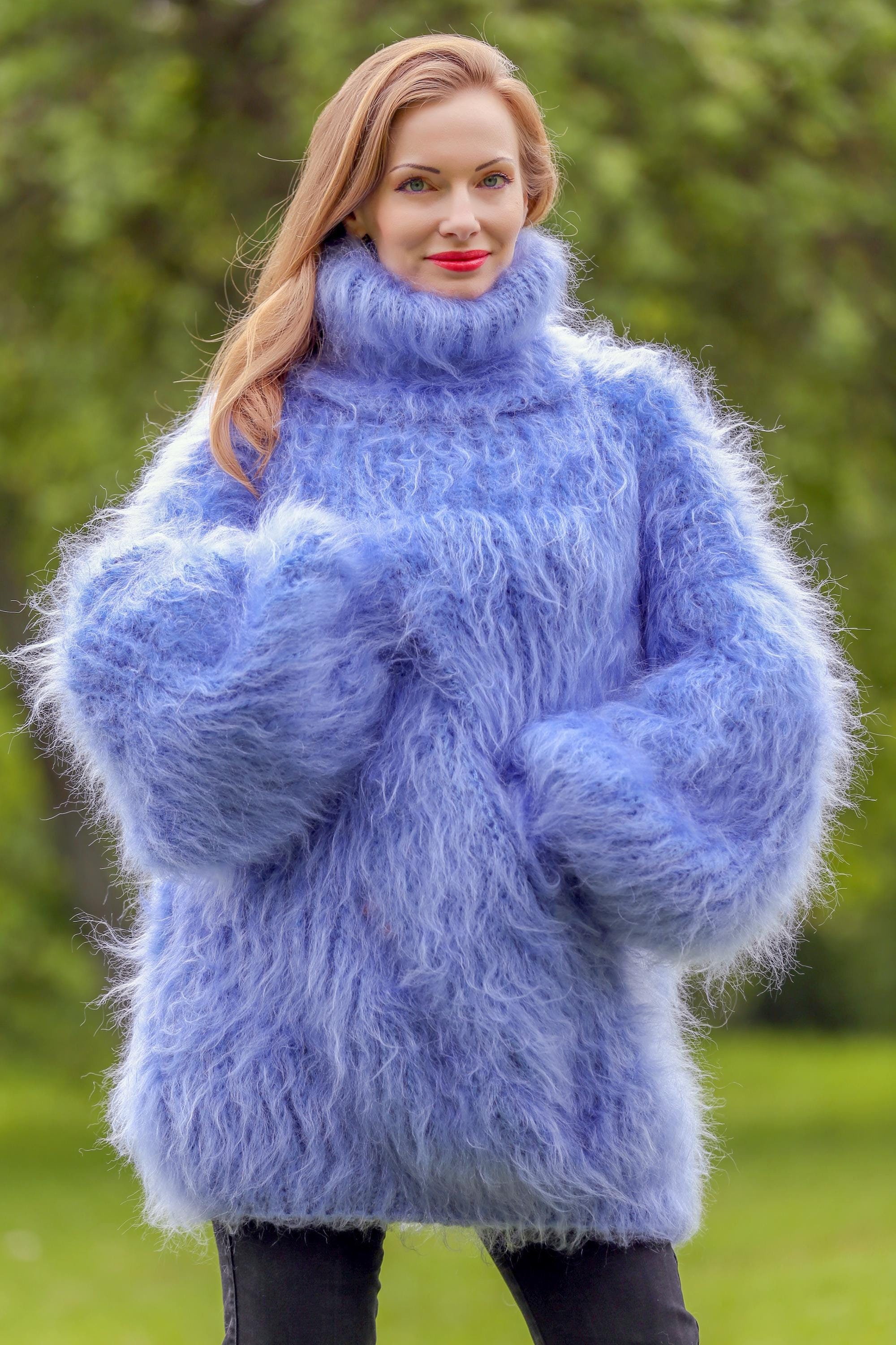 トップス ERL mohair gray Blue Knit 32% ファッション ☆ERL mohair gray Blue Knit