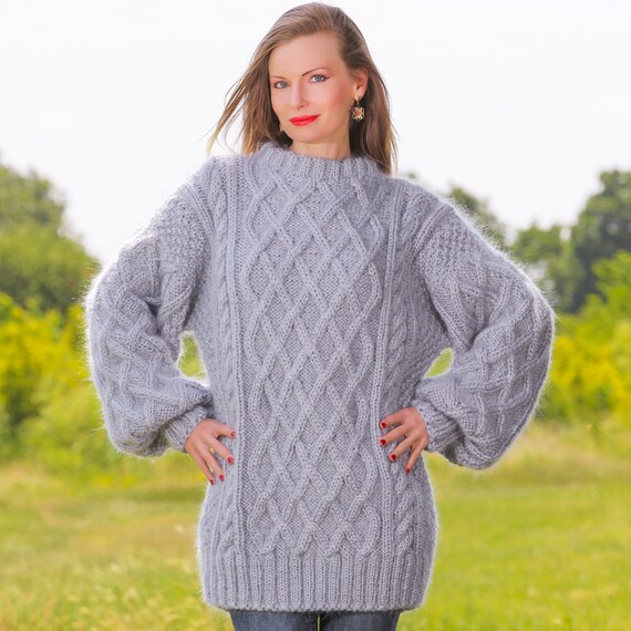 ハンドメイド サマーセーター】 プルオーバー 手編み 分厚 