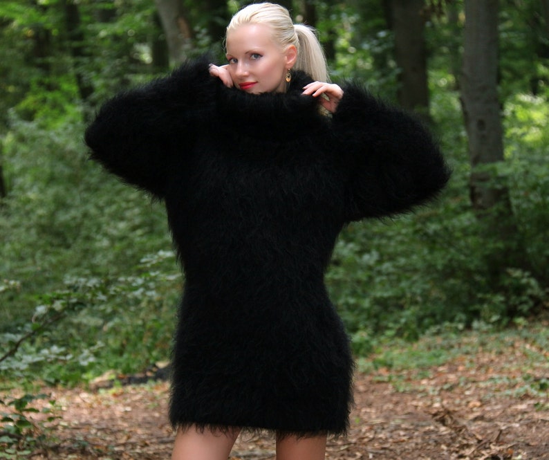 Black mohair sweater dress by SuperTanya