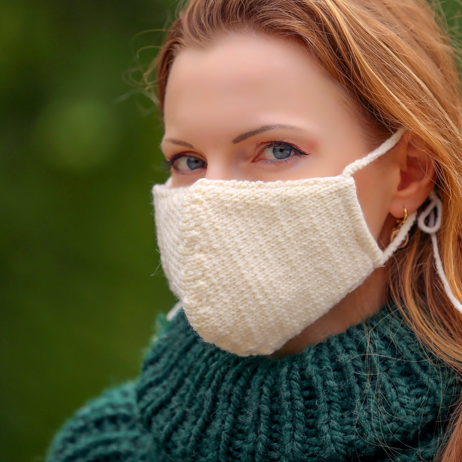 Wool Face Mask With Satin Lining Adjustable Facemask Reusable Etsy UK