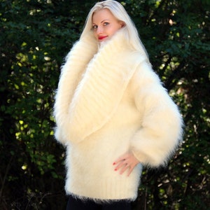 Fuzzy Cowlneck Mohair Sweater Dress Hand Knitted Thick Fluffy - Etsy