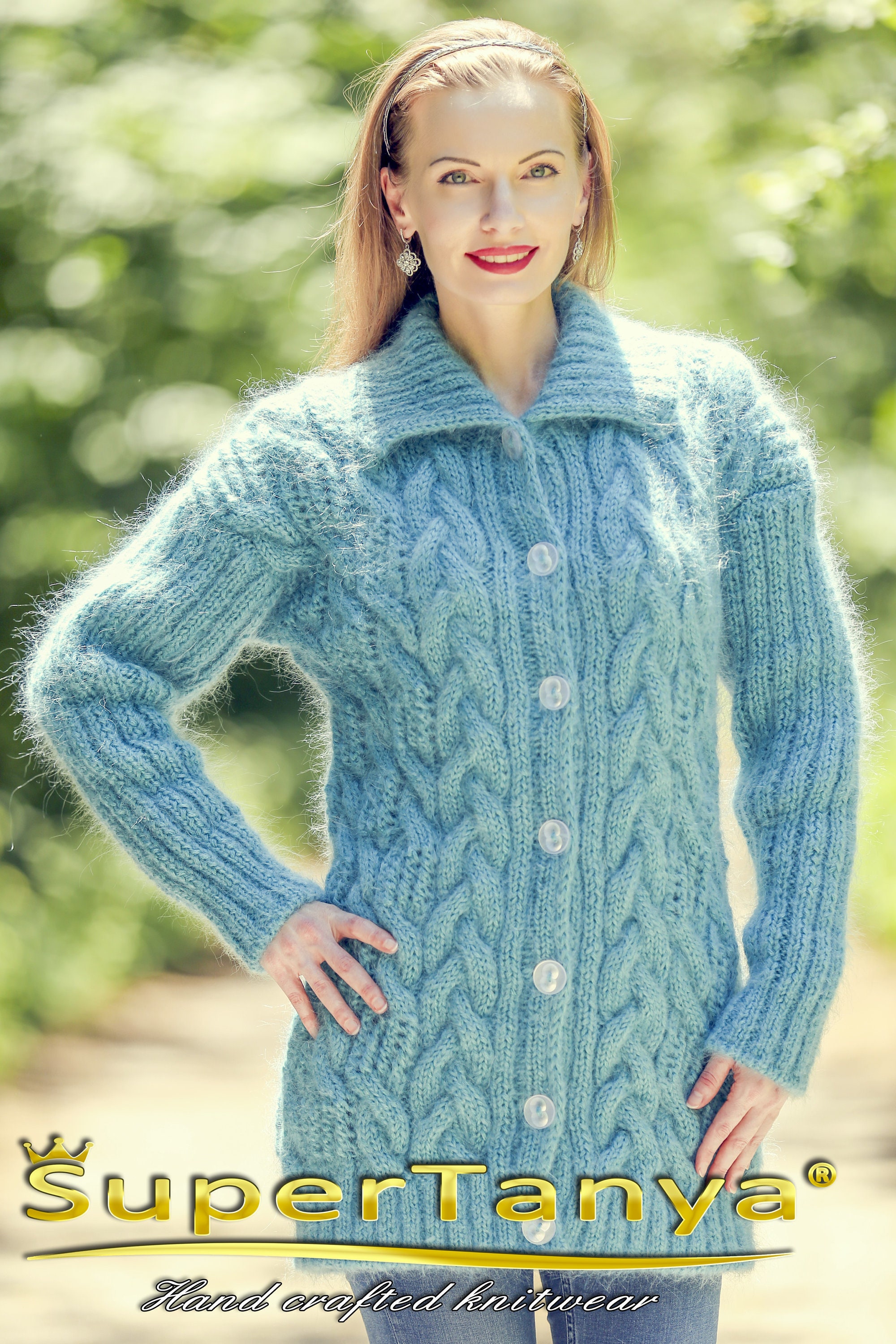 Beige cardigan Womens wrap cardigan Hand Knit Beige Angora Cardigan Open front cardigan Angora cardigan Fluffy cardigan Beige jacket