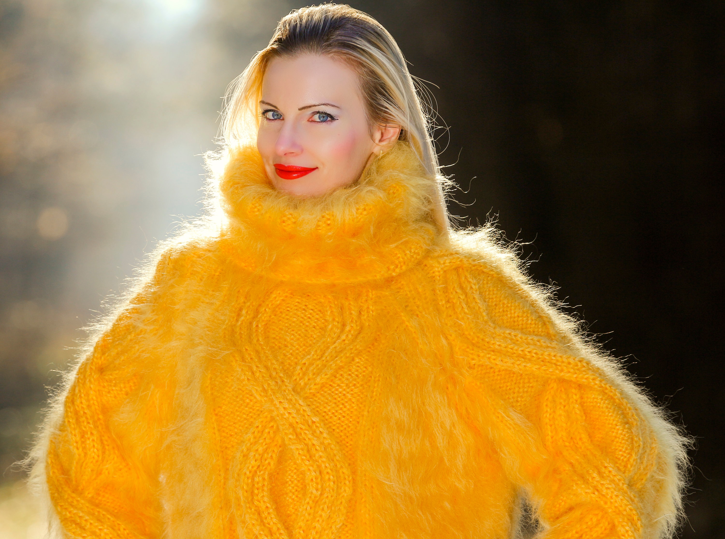Cable Knit Thick Mohair Sweater Hand Knitted Mohair Pullover Ski