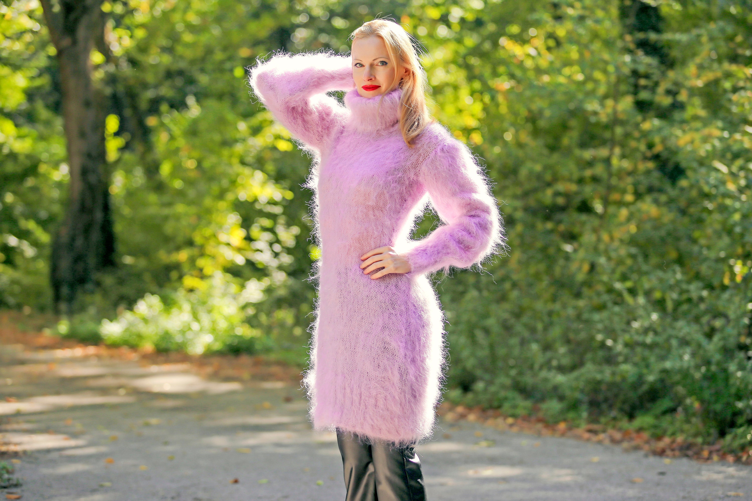 purple sweater dress Snapback Sweater Dress (PURPLE)