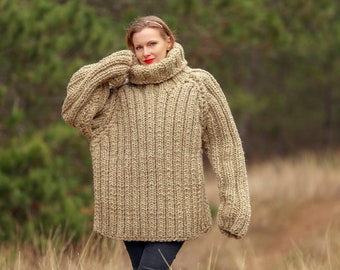 SuperTanya organic wool sweater itchy wool pullover XXXL size - Ready to Ship *** 4.8 KG *** 100% wool