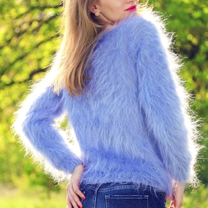 Light Fuzzy Mohair Sweater Elegant Fluffy Jumper by Supertanya - Etsy