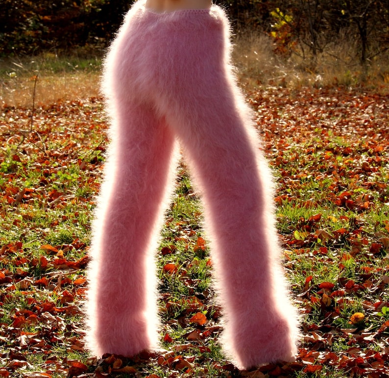 Fluffy Mohair Pants Fuzzy Trousers Hand Knitted Leg Warmers by Etsy