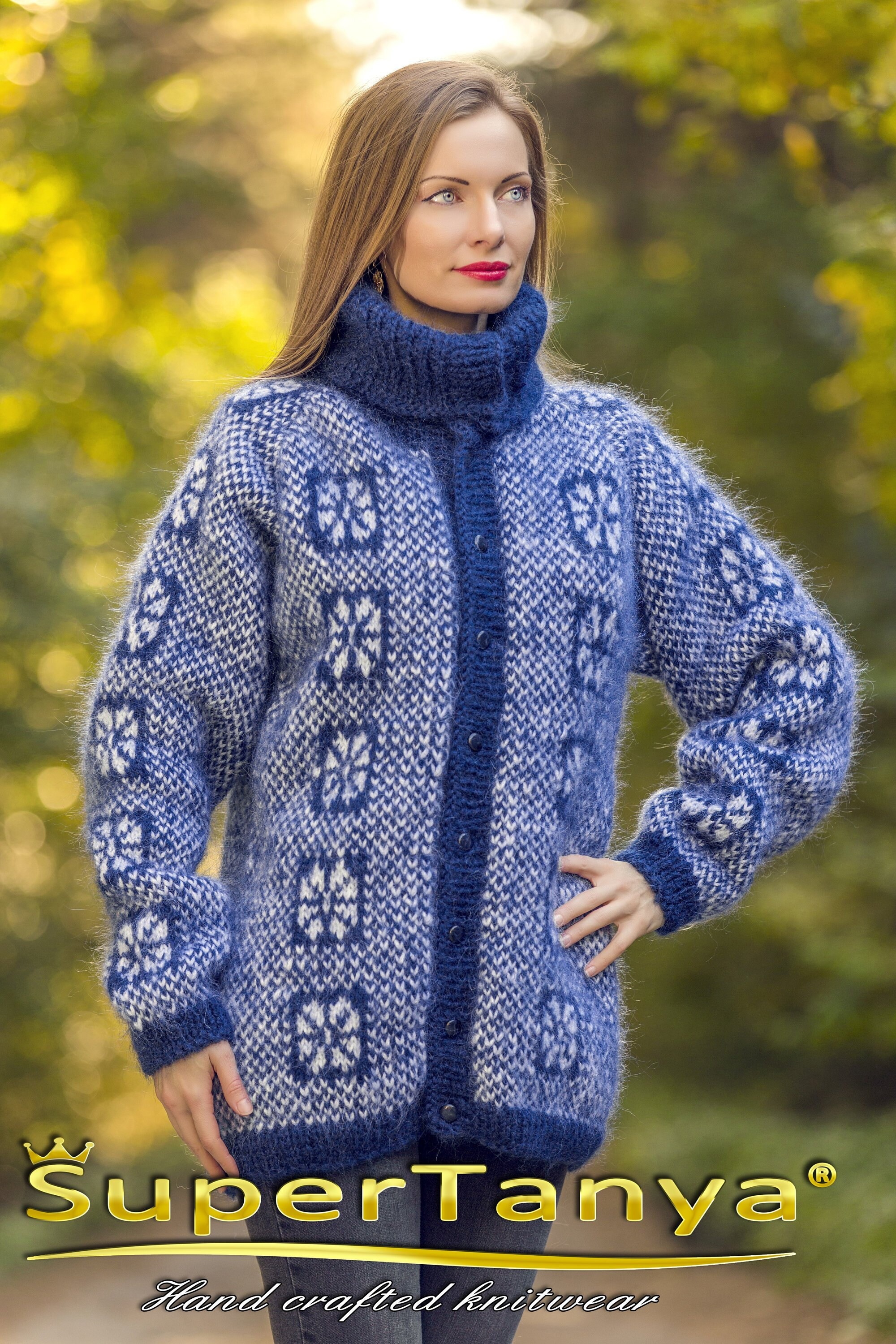 青ノルウェーのモヘアのジャケットで、SuperTanya による