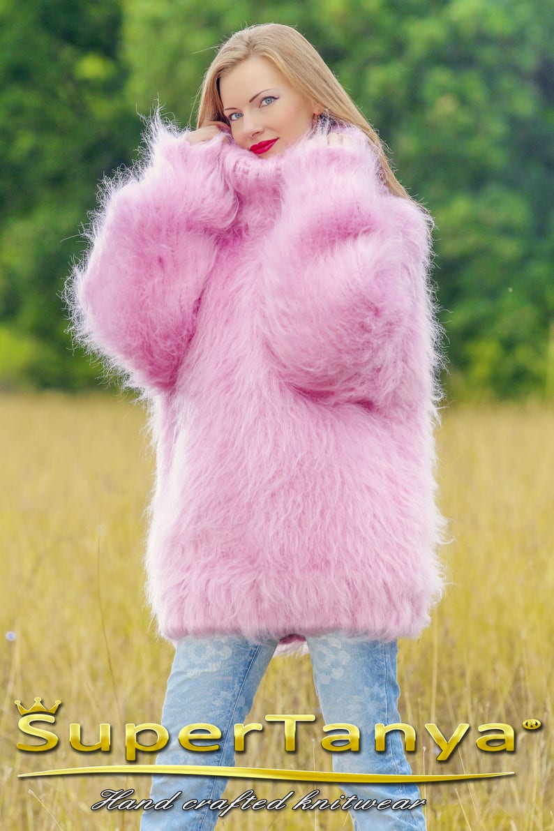 Fuzzy Pink Mohair Sweater by Supertanya - Etsy