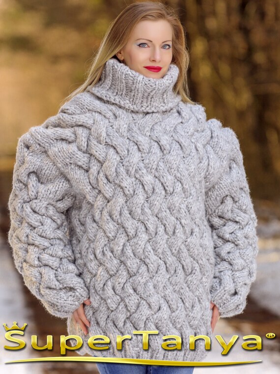 Supertanya Weiche Wollpullover Bullige Wolle Handgefertigter