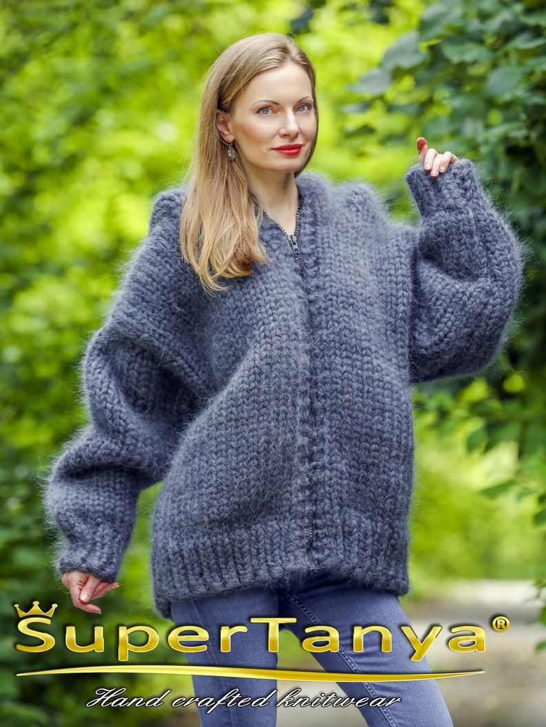 grey mohair cardigan