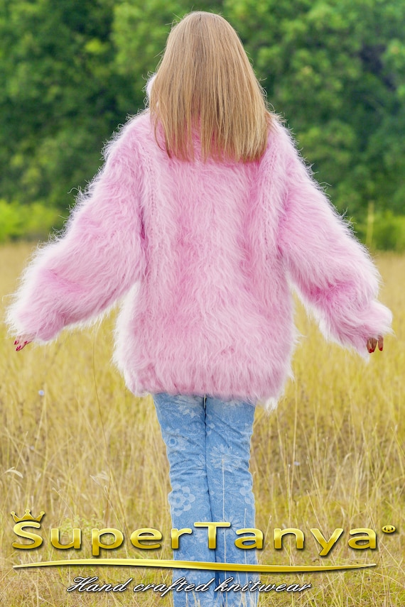 Fuzzy Pink Mohair Sweater by Supertanya - Etsy