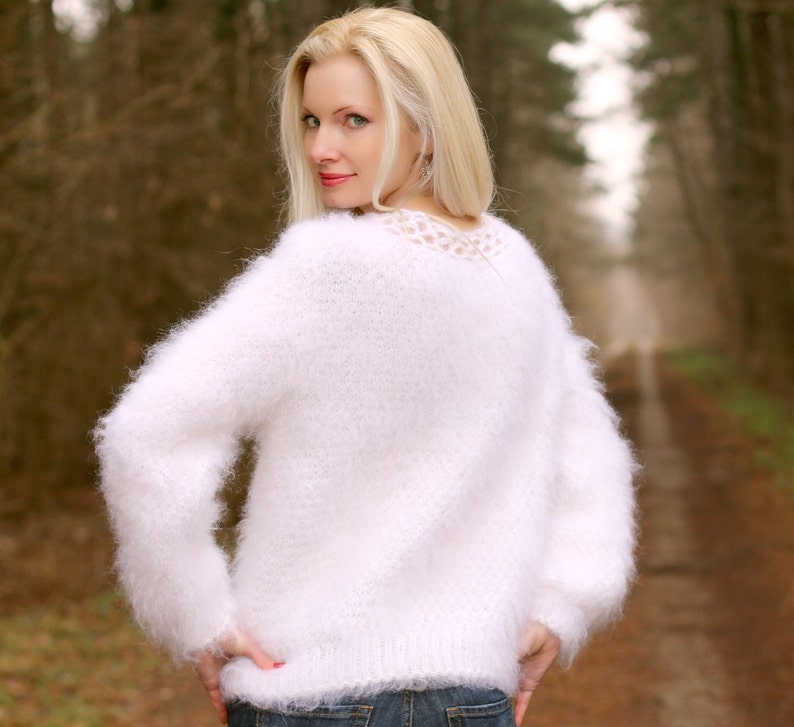 Pull mohair flou en blanc par SuperTanya Etsy France