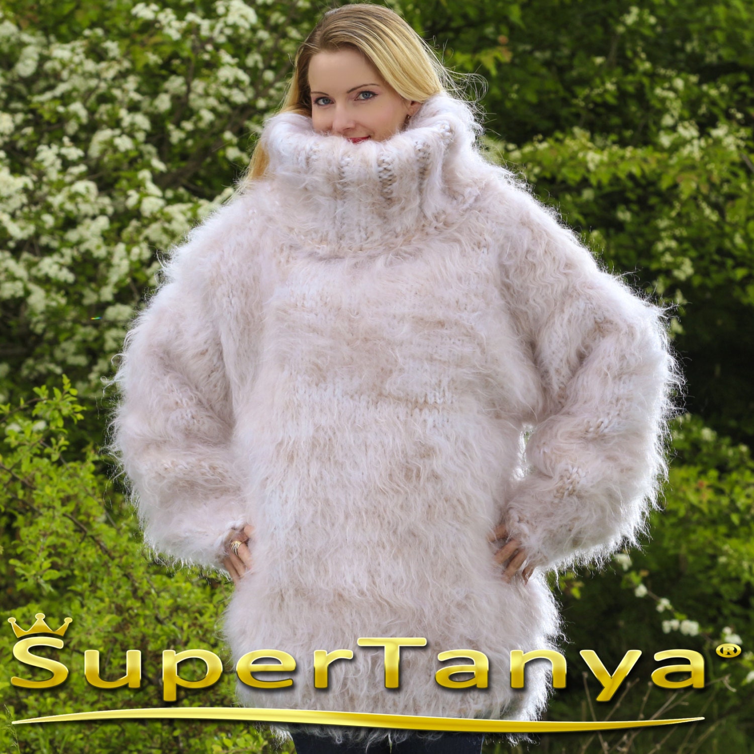 Mega Thick Mohair Sweater White Beige Pullover by Supertanya - Etsy
