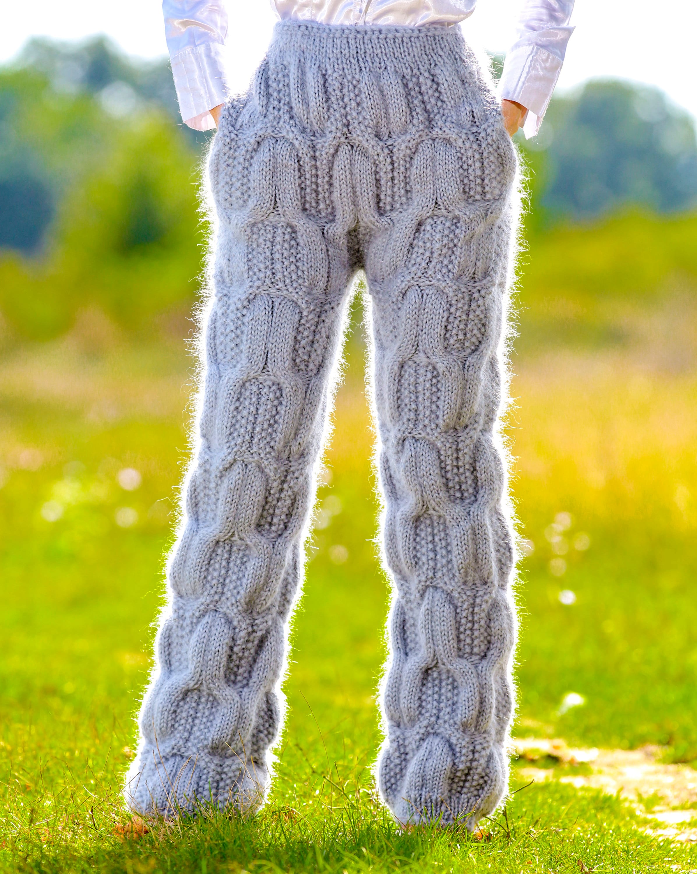 Kabel Strickhose dicke Hose Fuzzy handgestrickte flauschige Leggings von  SuperTanya -  Österreich