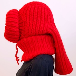 Handmade wool balaclava hat, 100% wool ski hat, chunky wool hat,  head warmer, made to order