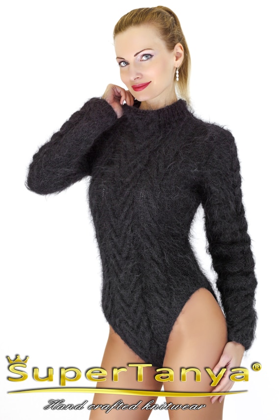 Stylish Hand Knit Bodysuit Handmade Sweater Top Supertanya -  Canada