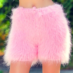 Fuzzy mohair shorts handmade pants by SuperTanya