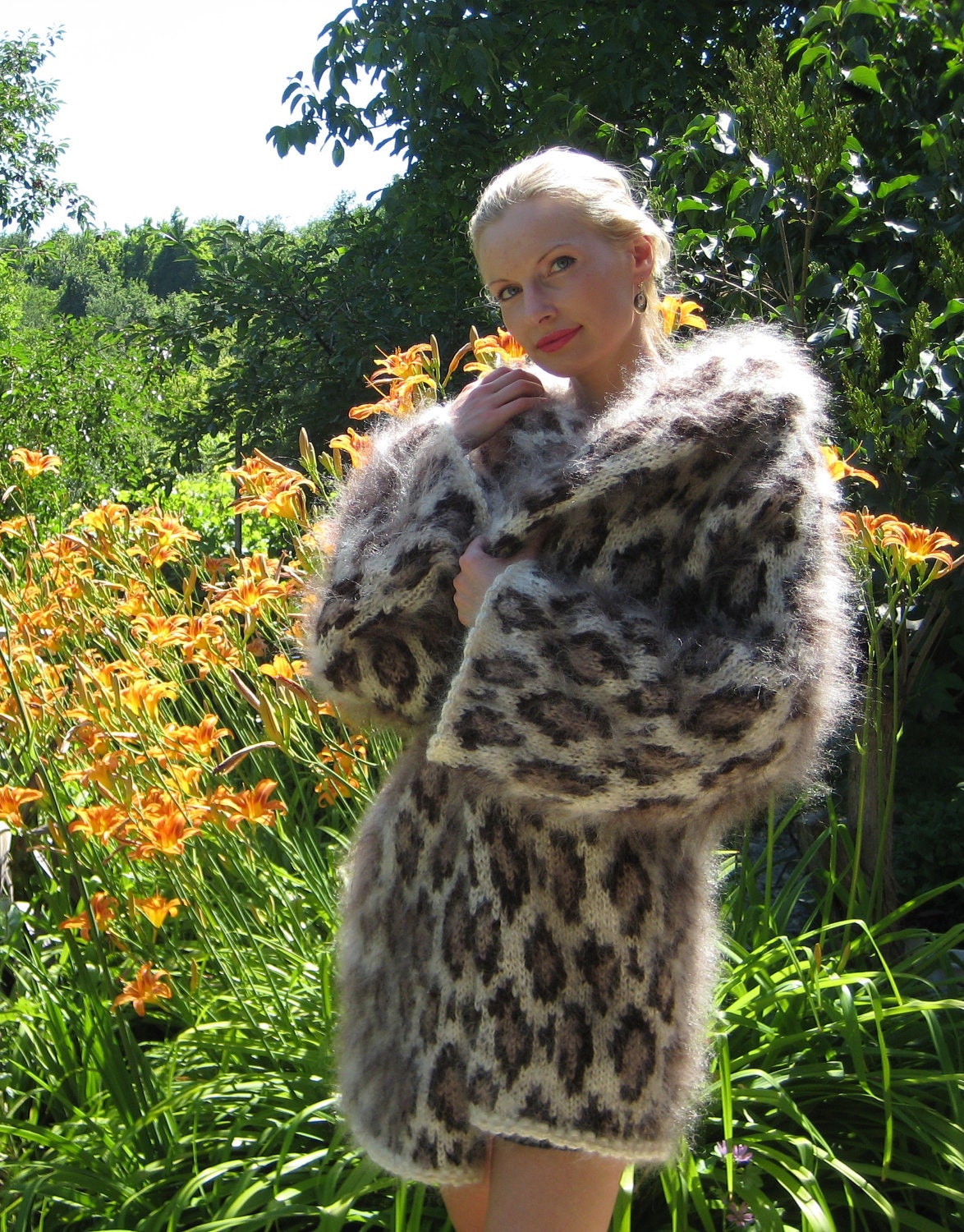 Leopard Patchwork Hooded Sweater