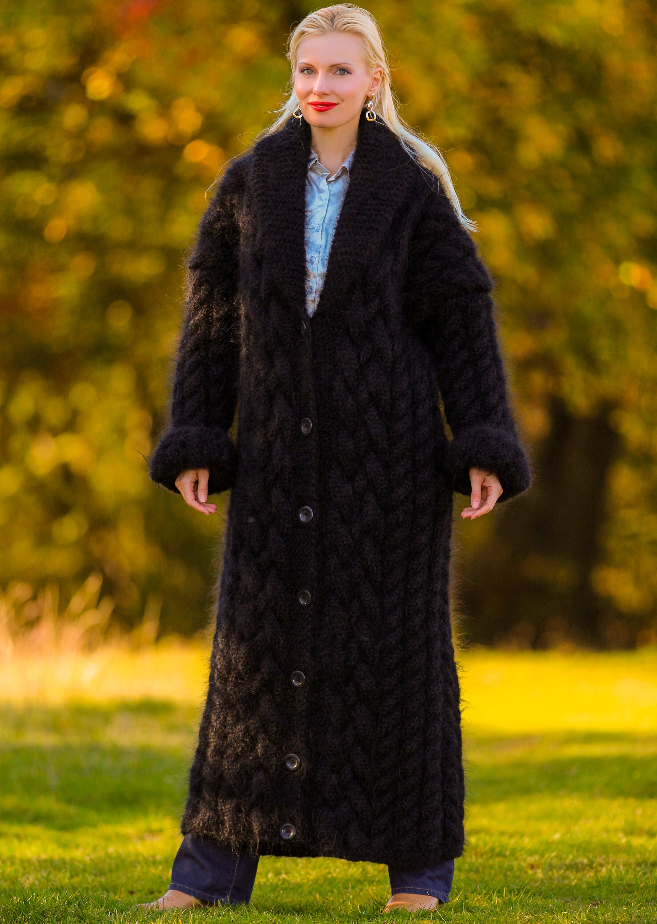 Exquisite Long Mohair Cardigan Coat by Supertanya, Made to