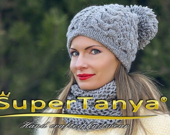 Stylish wool hat and scarf by SuperTanya READY FOR SHIPMENT