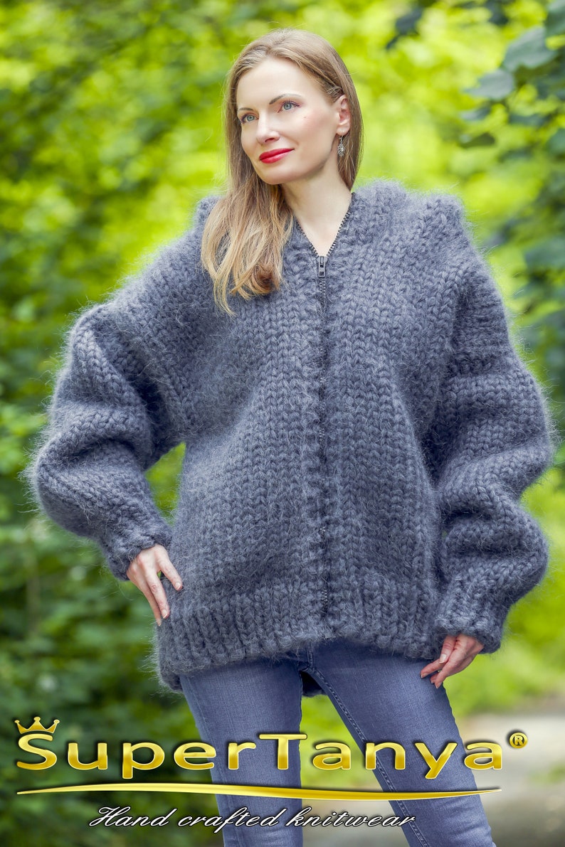 grey mohair cardigan