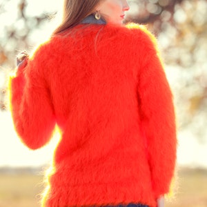 Elegant fuzzy mohair sweater hand knitted stylish jumper fluffy top by SuperTanya image 9