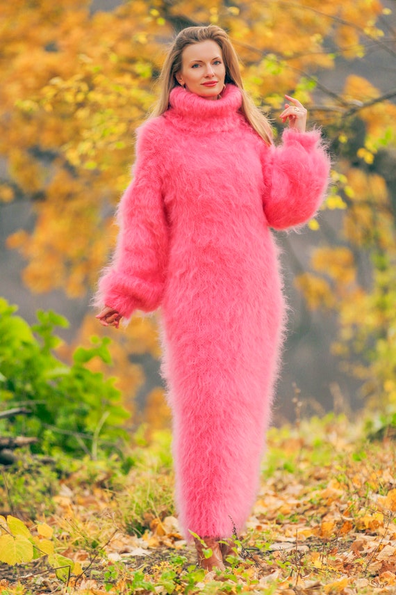 hot pink fuzzy sweater dress Fuzzy Feels Sweater Mini Dress